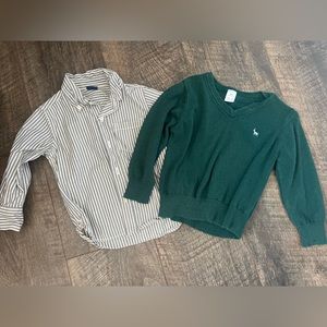 Carters Boys Forest Green Sweater and Button Up 2T